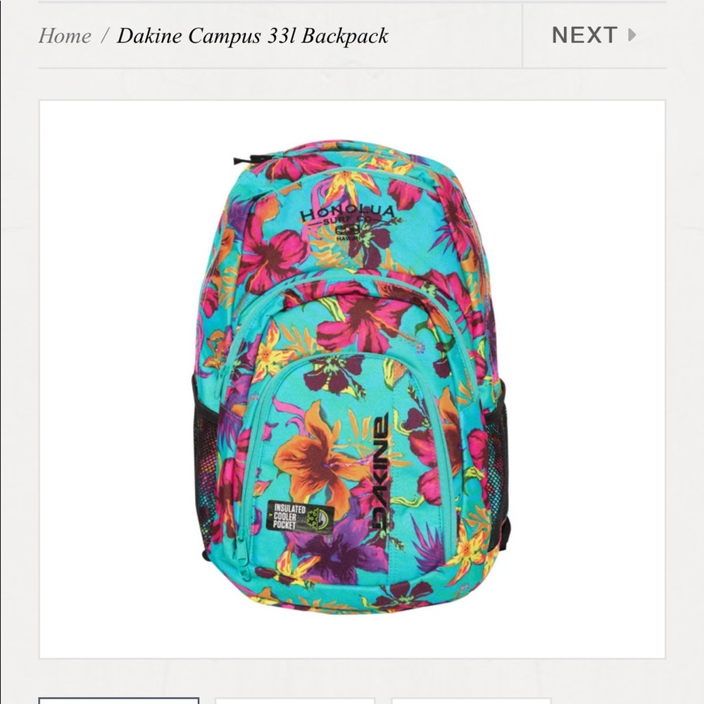 ISO Dakine backpack or luggage in Samba print